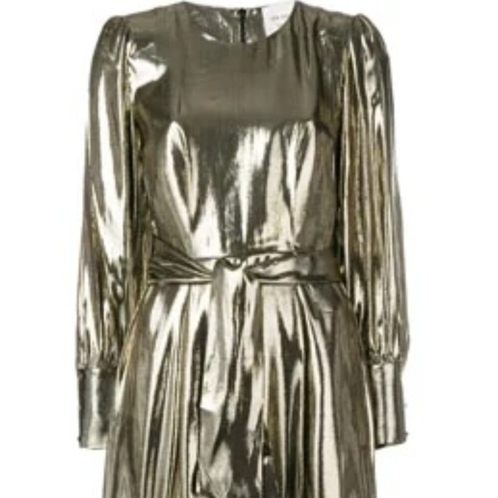 Les Coyotes De Paris ‘Drake’ Metallic Gold Dress